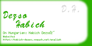 dezso habich business card